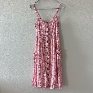 Princess Polly Red and White Floral Midi Dress size 6